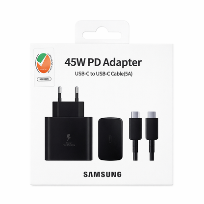 Samsung 45W PD Superfast Adapter with C-C Cable